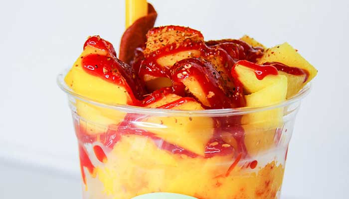 Craving something sweet? Try our mangonada at Frutti Labs in Kyle TX.